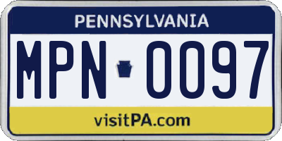 PA license plate MPN0097