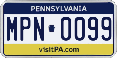 PA license plate MPN0099