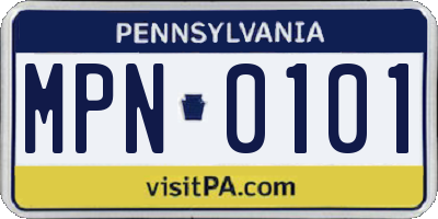 PA license plate MPN0101