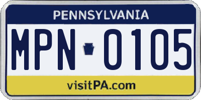 PA license plate MPN0105