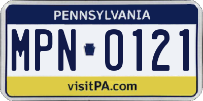 PA license plate MPN0121