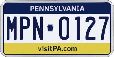 PA license plate MPN0127