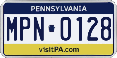 PA license plate MPN0128