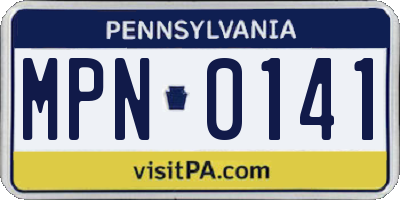 PA license plate MPN0141