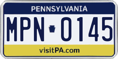 PA license plate MPN0145