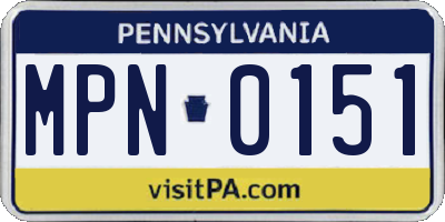 PA license plate MPN0151