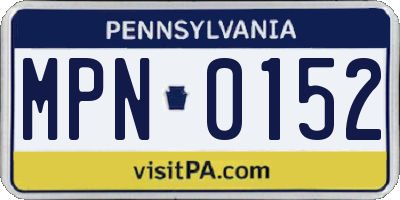 PA license plate MPN0152