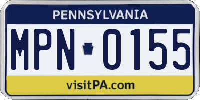 PA license plate MPN0155