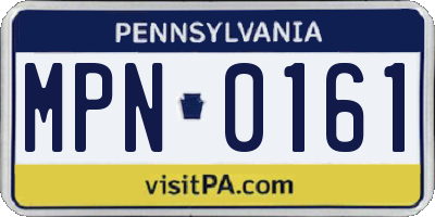 PA license plate MPN0161