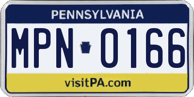PA license plate MPN0166