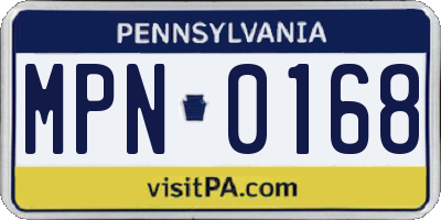 PA license plate MPN0168
