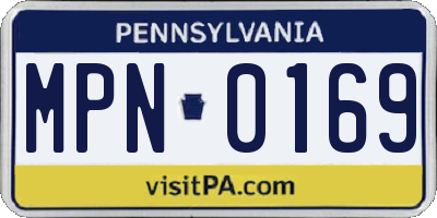 PA license plate MPN0169