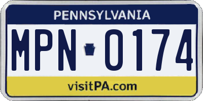 PA license plate MPN0174