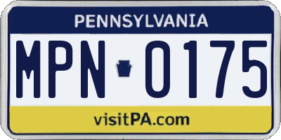 PA license plate MPN0175