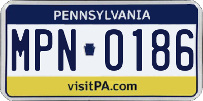 PA license plate MPN0186