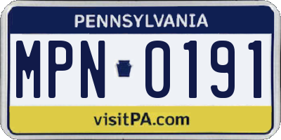 PA license plate MPN0191