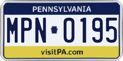 PA license plate MPN0195