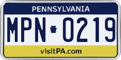 PA license plate MPN0219