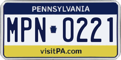 PA license plate MPN0221