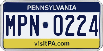 PA license plate MPN0224