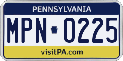 PA license plate MPN0225