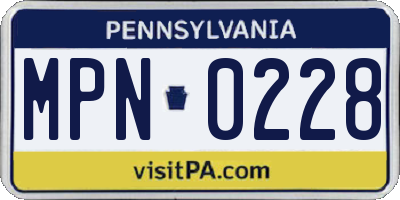 PA license plate MPN0228