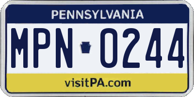 PA license plate MPN0244