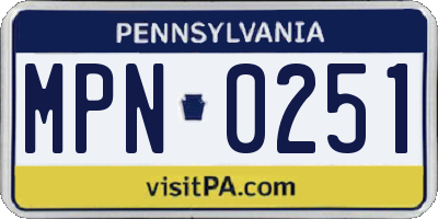 PA license plate MPN0251