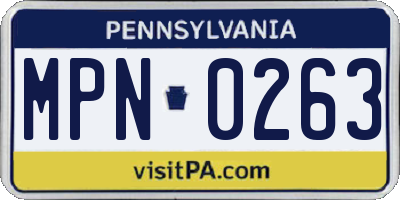 PA license plate MPN0263