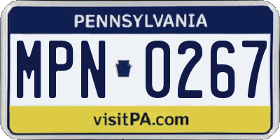 PA license plate MPN0267