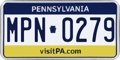 PA license plate MPN0279