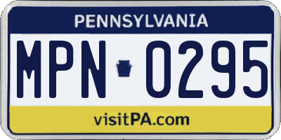 PA license plate MPN0295