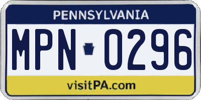 PA license plate MPN0296