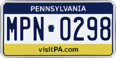 PA license plate MPN0298