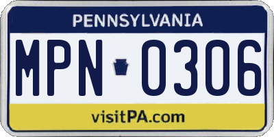 PA license plate MPN0306
