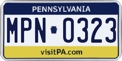 PA license plate MPN0323