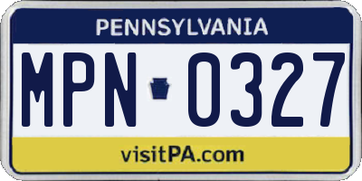 PA license plate MPN0327