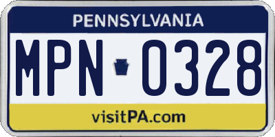 PA license plate MPN0328