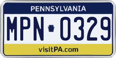 PA license plate MPN0329