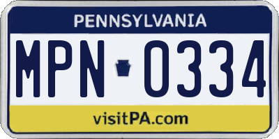 PA license plate MPN0334