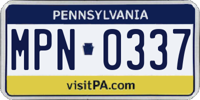 PA license plate MPN0337