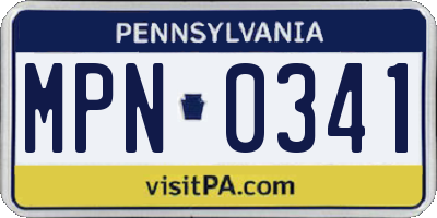 PA license plate MPN0341