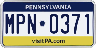 PA license plate MPN0371