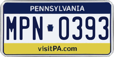 PA license plate MPN0393