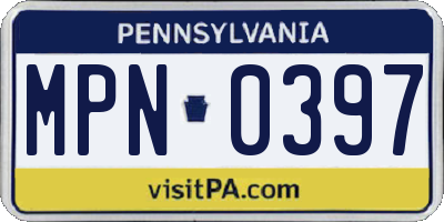 PA license plate MPN0397