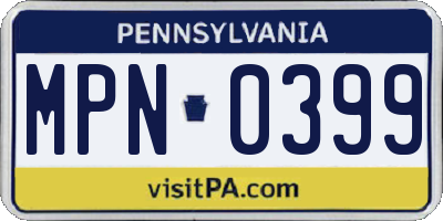 PA license plate MPN0399