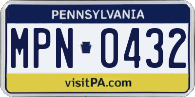 PA license plate MPN0432