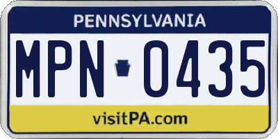 PA license plate MPN0435