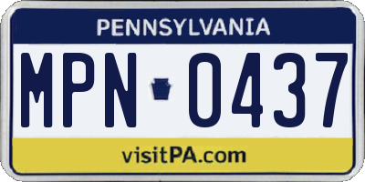 PA license plate MPN0437