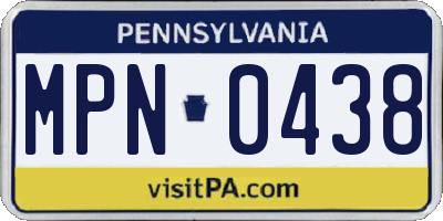 PA license plate MPN0438